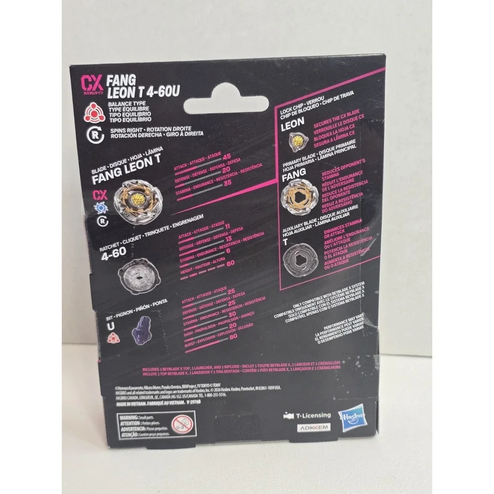 New Release Fang Leon T 4-60U Takara Tomy Beyblade X CX Hasbro Sealed